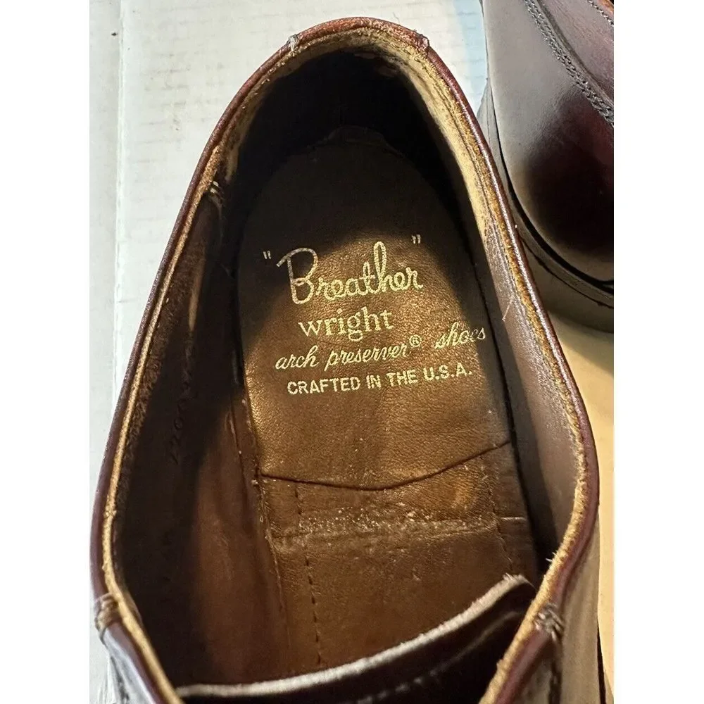 Breather Wright Mens Shoes 11. 5B Arch Preserver USA Black Leather Lace Up Dress